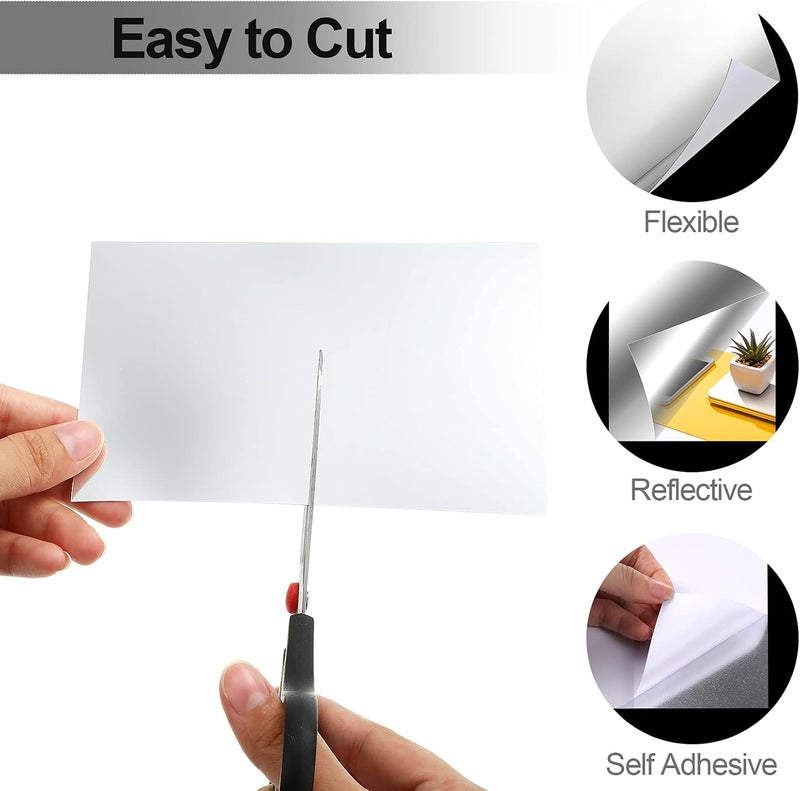 Tenare Flexible Mirror Sheets Adhesive Non Glass Mirror Tiles Wall Mirror Stickers for Home Wall Decoration (12 Pieces, 4 x 6 Inches) - Image 5