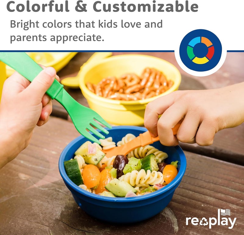 Replay Re Play Toddler Forks and Spoons Set - 8 Pieces in Red - Image 2