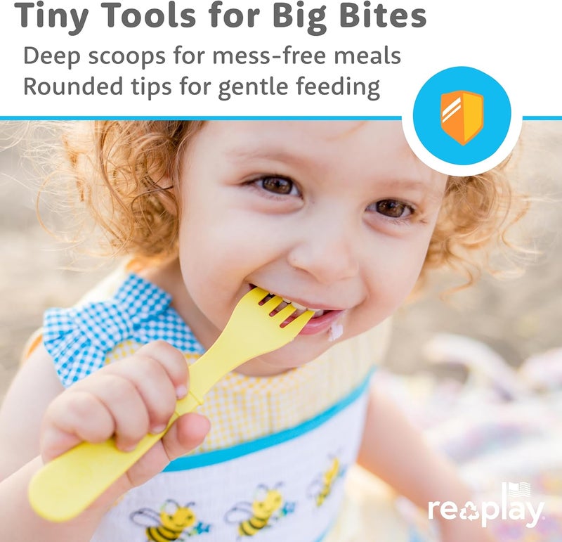 Replay Re Play Toddler Forks and Spoons Set - 8 Pieces in Red - Image 4