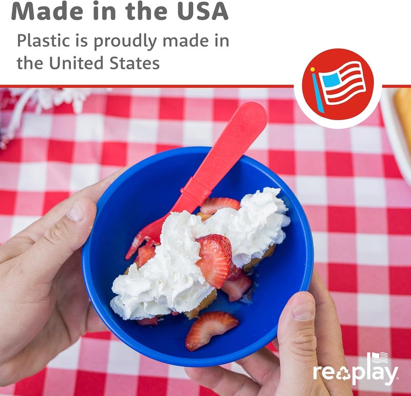 Replay Re Play Toddler Forks and Spoons Set - 8 Pieces in Red - Image 3