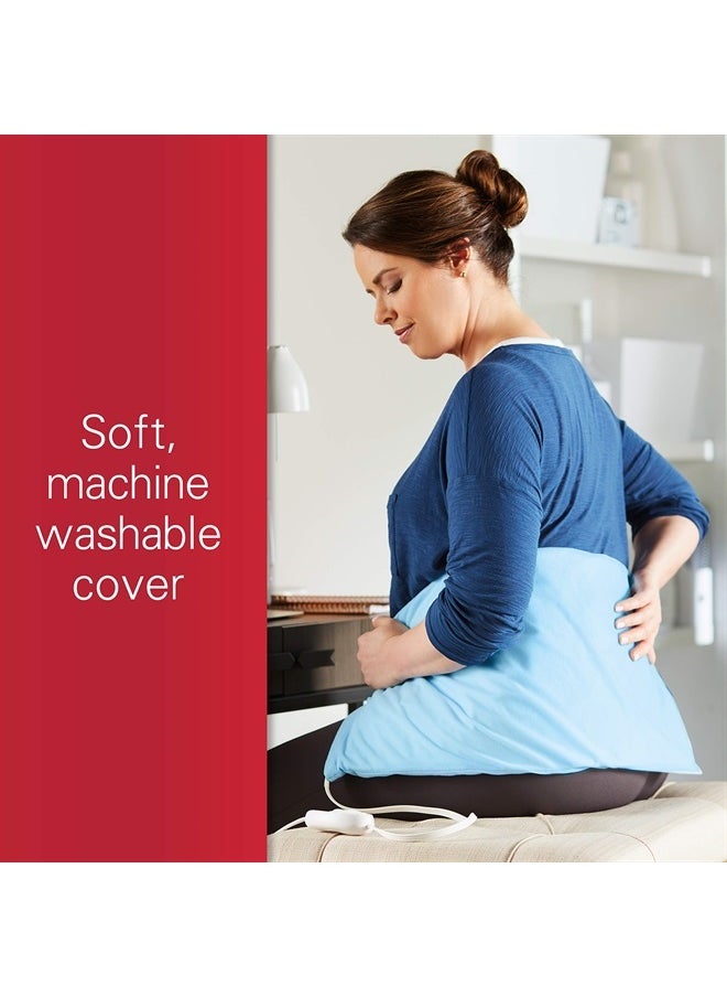 XL Heating Pad for Back, Neck, and Shoulder Pain Relief with Sponge for Moist Heating Option, Extra Large 12 x 24", Blue