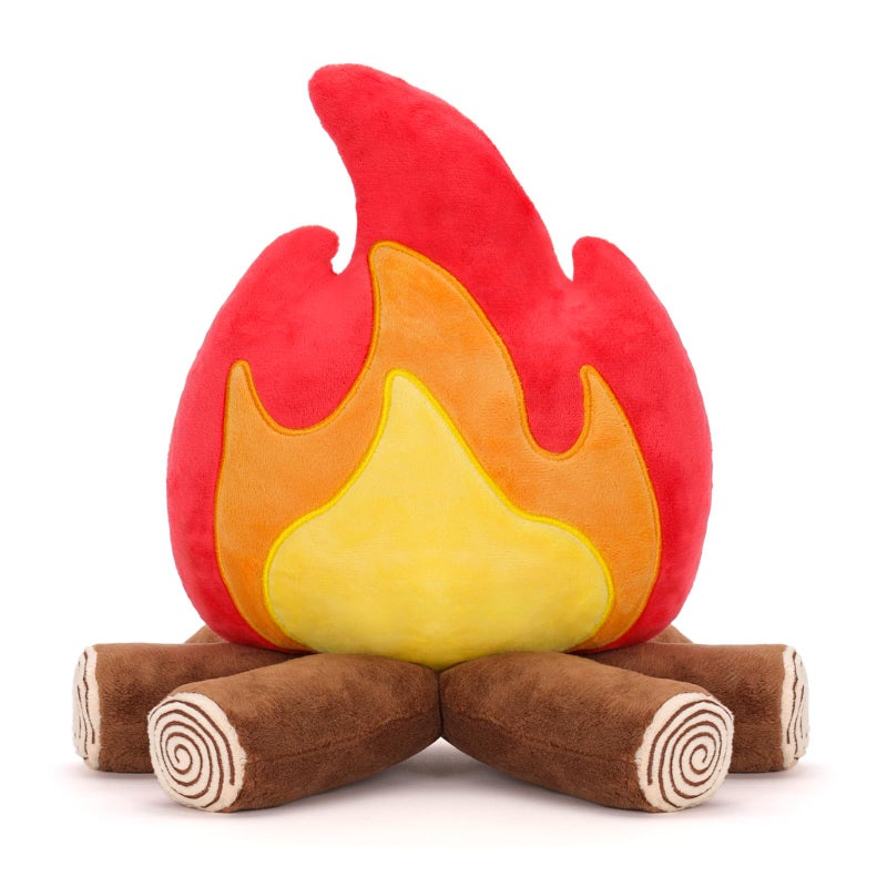 FunisFun Campfire Plush Toys Fake Fire Firewood Plush Pillow Realistic Flameless Campfire Decor for Adults Cozy Home Office Room Decoration Camping Enthusiast Gift Idea - Image 3