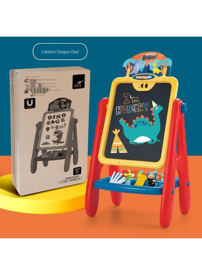 Carton Kids Art Easel,Available on Both Sides,Clean and Dust-Free,Standing Magnetic Drawing Board 
