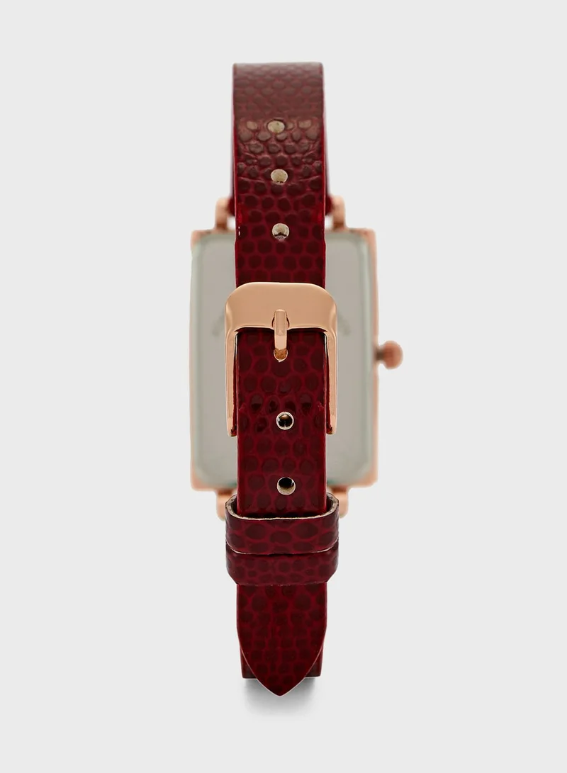 ELLA Pearl Detail Rectangle Watch