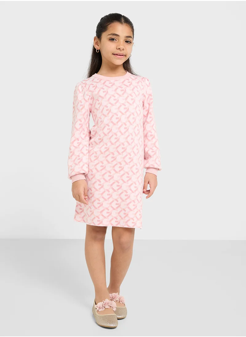 جس Kids Long Sleeve Sweater Dress