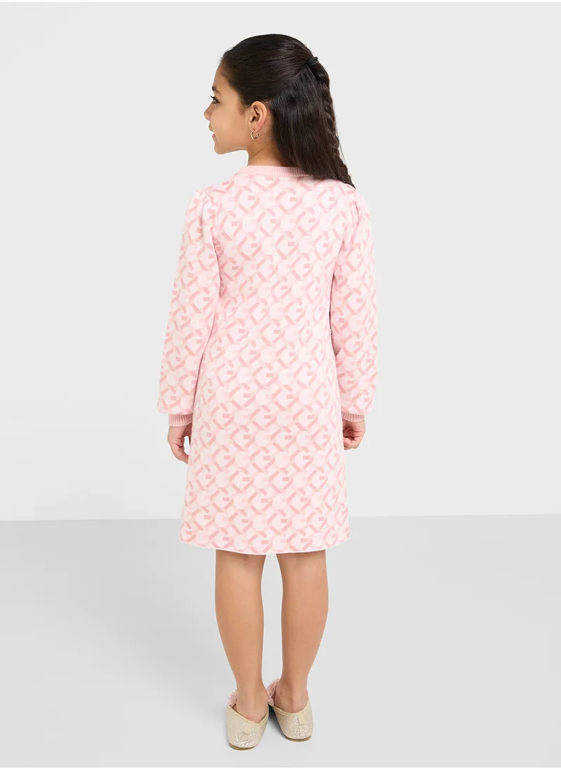 جس Kids Long Sleeve Sweater Dress