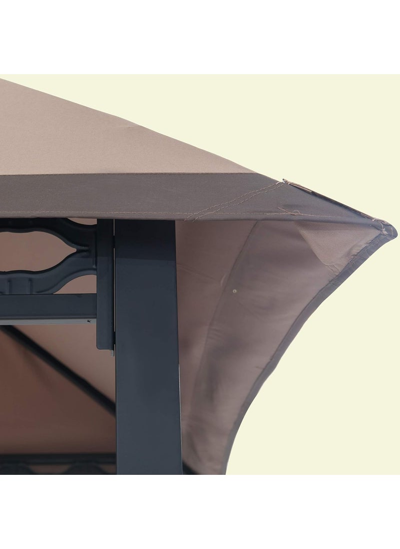 Sunjoy Sunjoy 110109060 Original Replacement Canopy for Pinehurst Small Space Gazebo 8X5 Ft LGG093PSTB Sold at BigLots Khaki  - Image 4