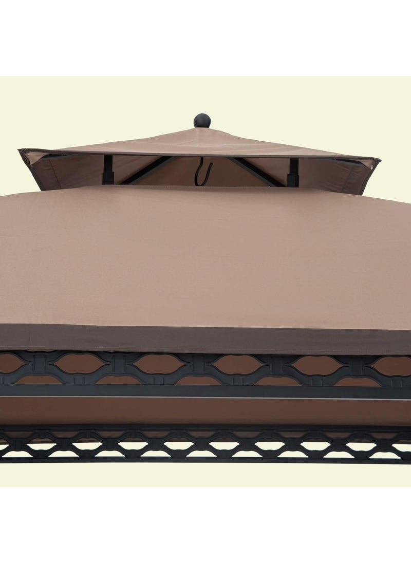 Sunjoy Sunjoy 110109060 Original Replacement Canopy for Pinehurst Small Space Gazebo 8X5 Ft LGG093PSTB Sold at BigLots Khaki  - Image 3