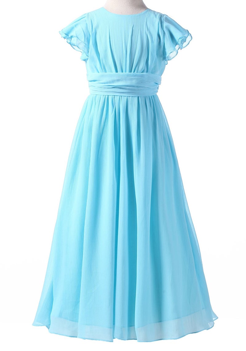Happy Rose Junior Bridesmaid Dress Prom Party Dresses Long Flower Girl's Dress Light Blue 12 - Image 5