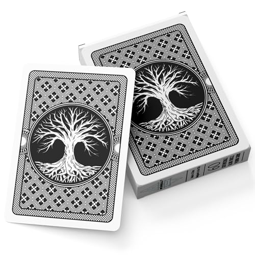 Metaphoracle بطاقات لعب فارغة ميتافوركال شجرة الحياة قابلة للتخصيص بطاقات بوكر فارغة لإنشاء بطاقات أوركل الخاصة بك بطاقات تاروت وألعاب ورق 60 بطاقة سوداء - Image 1