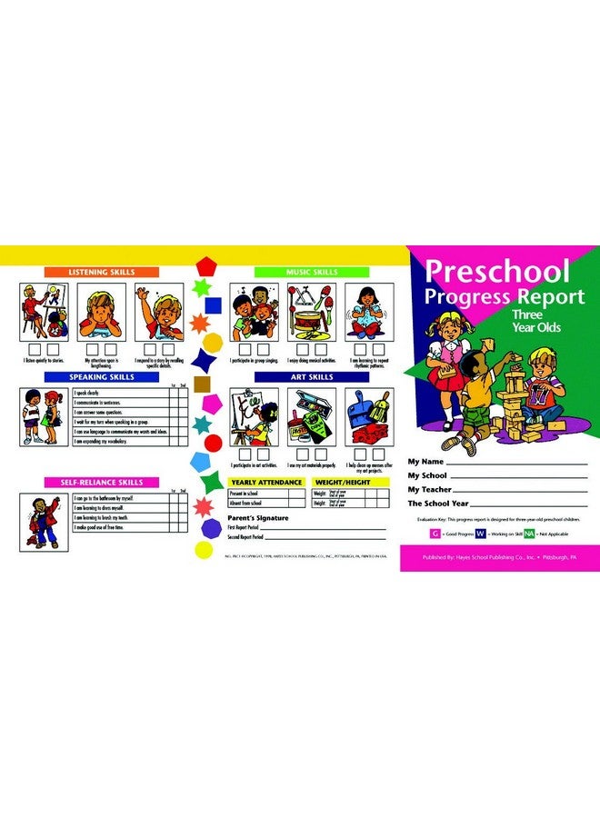 Flipside Products Age 3 Progress Reports, (Set of 10), Multi