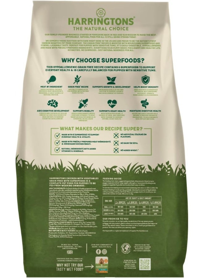 Harringtons Superfoods Chicken with Vegetables Puppy Dry Dog Food 10kg - Image 3