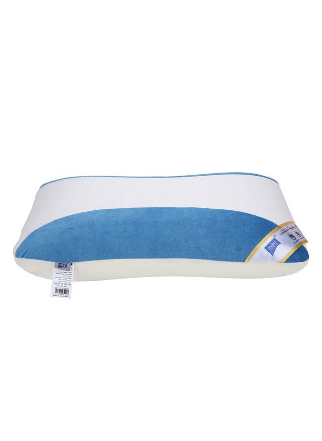 AL SANIDI Medical pillow with memory foam filling, Anti-Bacterial Neck and Shoulder Support Pillow, Blue*White, Size 40*60 Cm  - Image 2