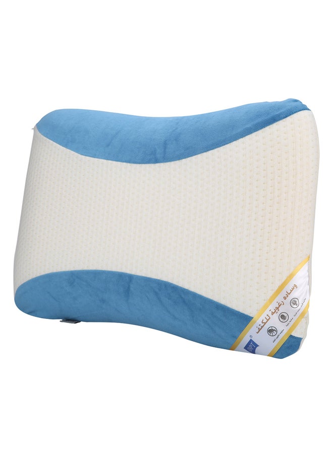 AL SANIDI Medical pillow with memory foam filling, Anti-Bacterial Neck and Shoulder Support Pillow, Blue*White, Size 40*60 Cm  - Image 1