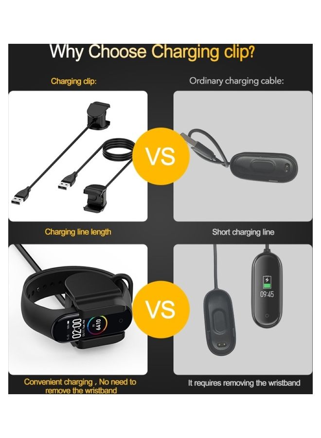 NIBEMINENT Replacement Smart Bracelet Charger Clip Charging Cable for Xiao-mi Mi Band 4 Black  - Image 4