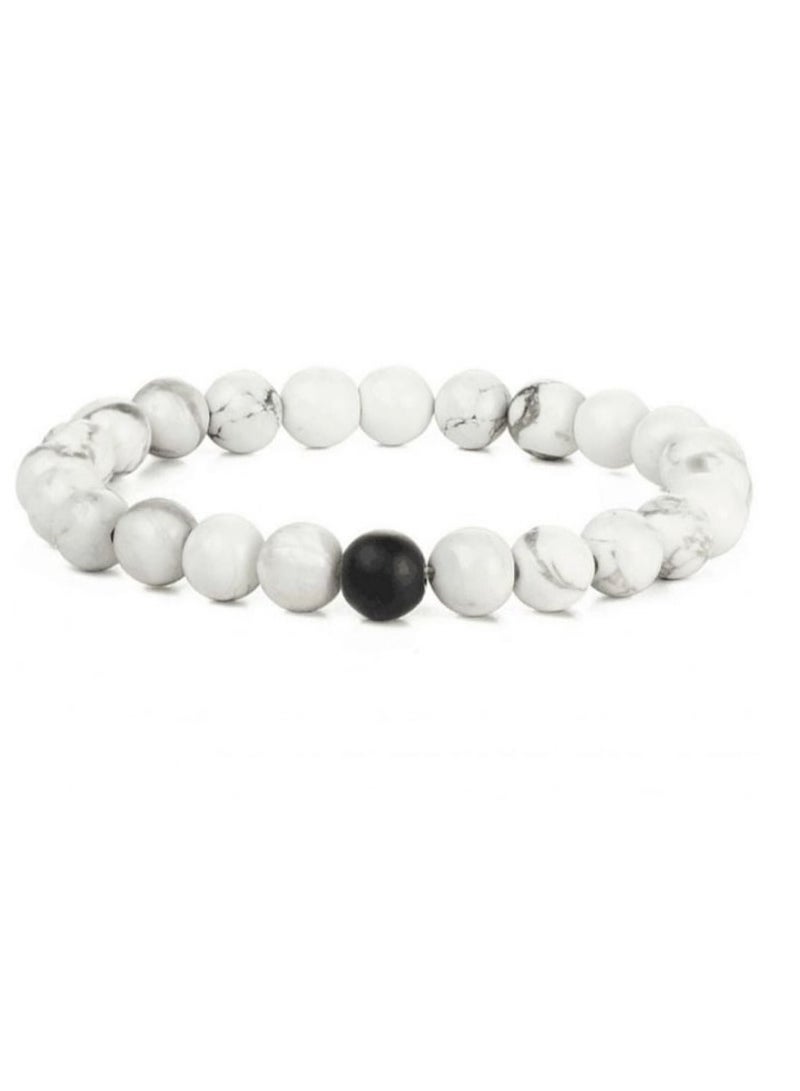 RA accessories Unisex Bracelet Of Off-White Turquoise & Black Onyx - Image 1