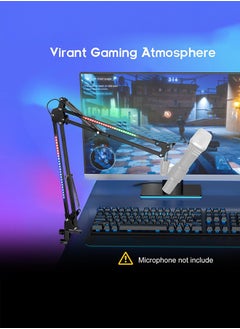 XiuWoo Adjustable Mic Stand with RGB Light for HyperX QuadCast/Blue Yeti/Shure SM7B/Rode NT1, Rotatable Suspension Boom Scissor Stand for Gaming Streaming Podcasting YouTube Recording  - Image 3