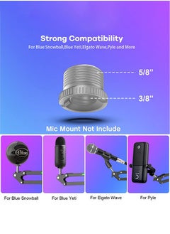 XiuWoo Adjustable Mic Stand with RGB Light for HyperX QuadCast/Blue Yeti/Shure SM7B/Rode NT1, Rotatable Suspension Boom Scissor Stand for Gaming Streaming Podcasting YouTube Recording  - Image 4