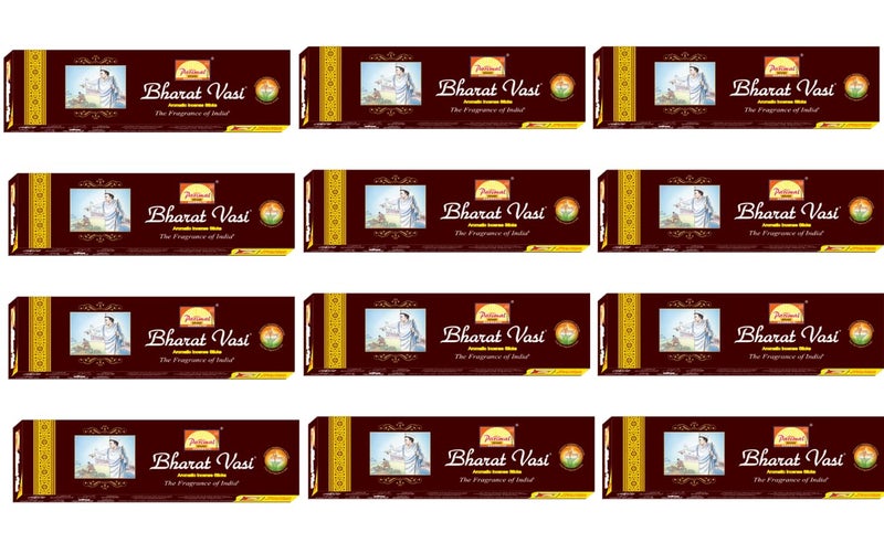 Parimal Bharathvasi Floral Incense Sticks | 260-280 Sticks (384gm) |Agarbatti for Pooja, Meditation & Daily Use | Traditional Indian Fragrance |Each 32 Gram|Pack of 12 - Image 1