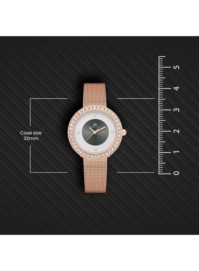 Kenneth Scott Green Kenneth Scott Women's PC21 Movement Watch, Analog Display and Stainless Steel Strap - K23535-RMKG, Rose Gold for Women | Best Price UAE