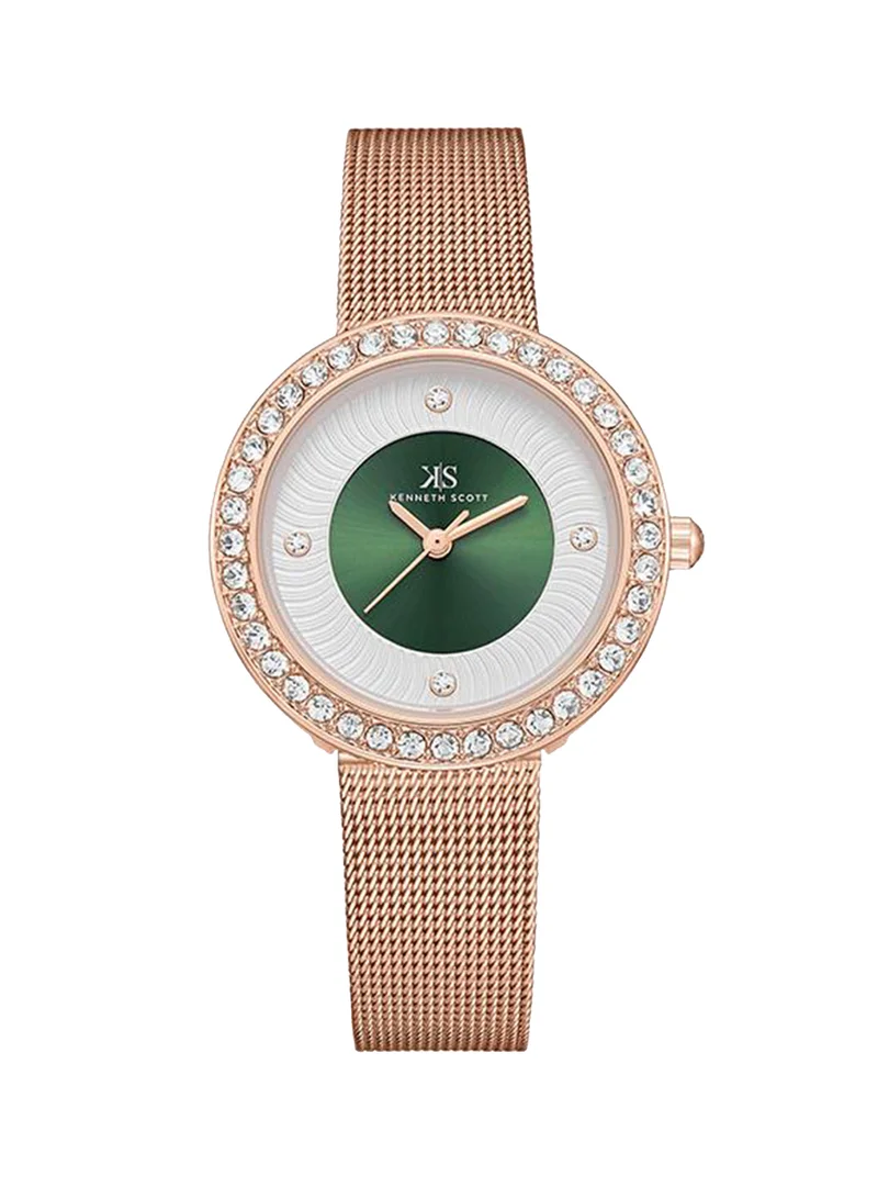 KENNETH SCOTT Kenneth Scott Women's PC21 Movement Watch, Analog Display and Stainless Steel Strap - K23535-RMKG, Rose Gold