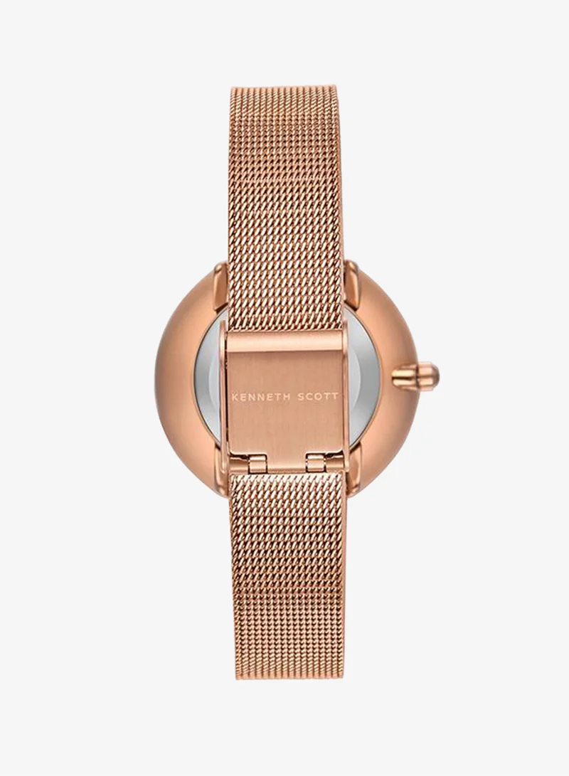 Kenneth Scott Green Kenneth Scott Women's PC21 Movement Watch, Analog Display and Stainless Steel Strap - K23535-RMKG, Rose Gold for Women | Best Price UAE