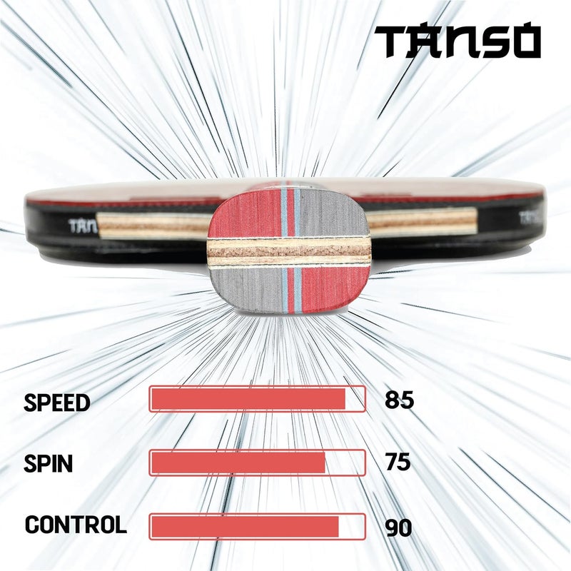 Tanso مضرب تنس الطاولة (TT) من غريفن (مطاط غامبلر المعتمد من ITTF، طبقة كربون، مقبض مريح، للاعبين المتوسطين) - Image 5