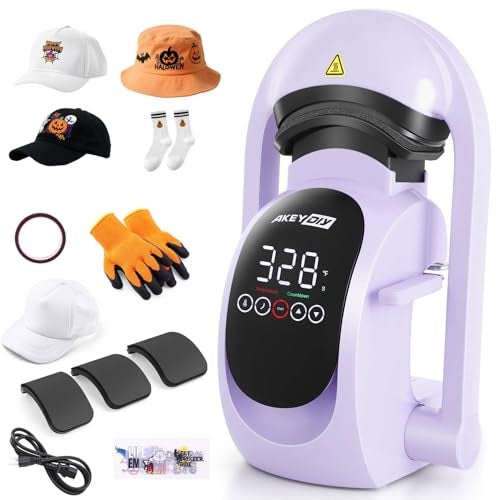 AKEYDIY 3-in-1 Auto Cap Heat Press Machine, Hat Heat Press with 3pcs Replaceable Heating Pads, Automatic Release&Press Large Touchscreen Digital Control Panel, DIY Sublimation Caps T-Shirts Bags - Image 1