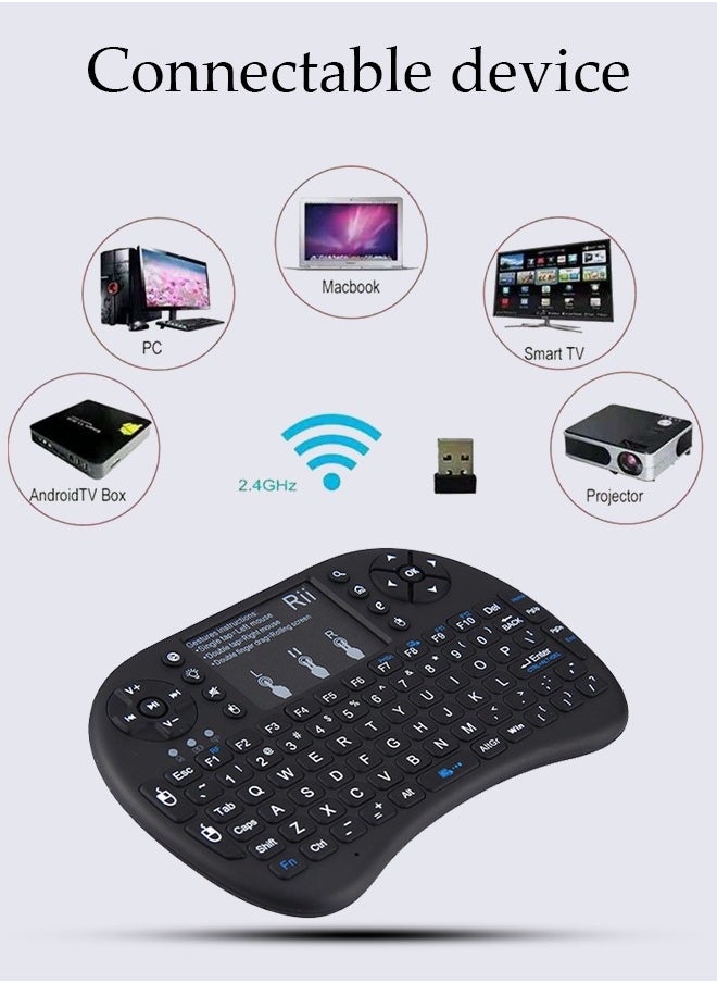 Generic - Mini Wireless Multi-media Keyboard Touch Pad Mouse Combo Air Mouse Remote Touchpad Use Dry Battery for Android TV Box PC Wireless Keyboard - Image 1