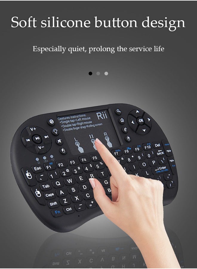 Generic - Mini Wireless Multi-media Keyboard Touch Pad Mouse Combo Air Mouse Remote Touchpad Use Dry Battery for Android TV Box PC Wireless Keyboard - Image 1