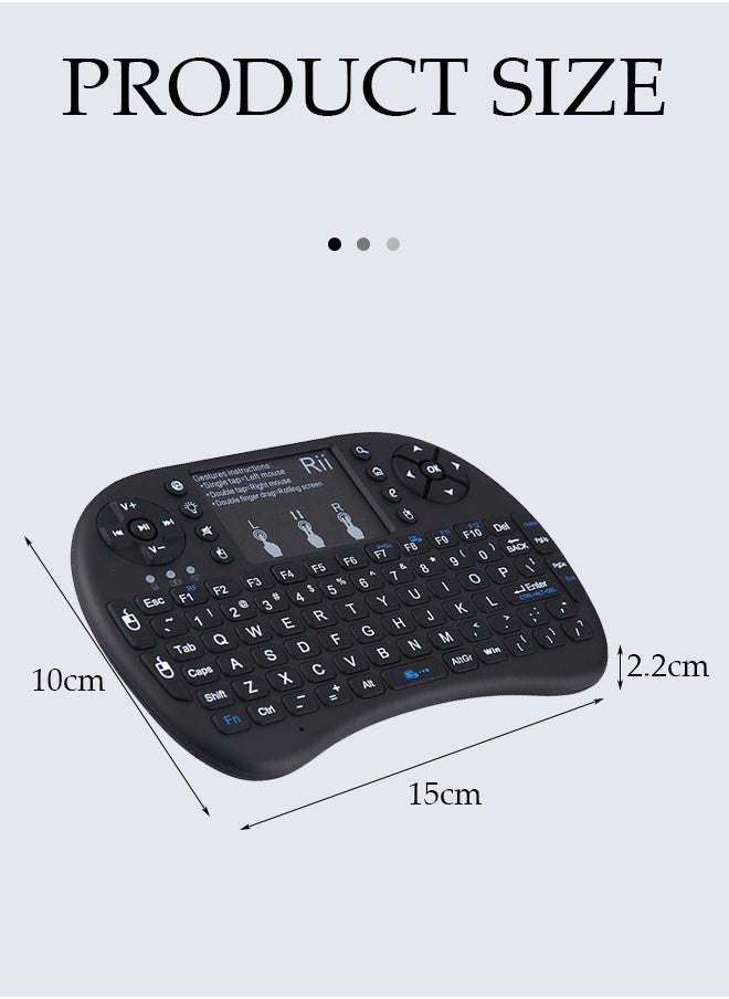Generic - Mini Wireless Multi-media Keyboard Touch Pad Mouse Combo Air Mouse Remote Touchpad Use Dry Battery for Android TV Box PC Wireless Keyboard - Image 1