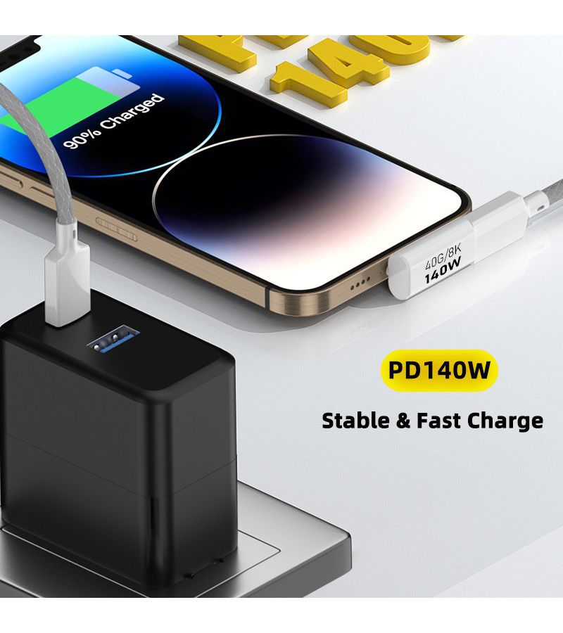 Color PD140W USB4.0 Type C To USB C Fast Charging Adapter Converter 40Gbps Data Sync Connector 8K 60Hz USB C OTG Adapter For Macbook - Image 3