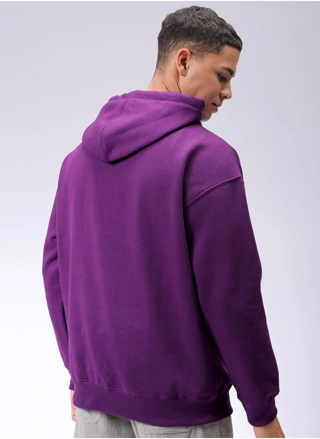 شركة المرآب الهندية Men Relaxed Fit Solid Front Open Hooded Sweatshirt
