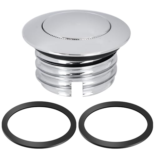 BHB Motorcycle Fuel Tank Popup Fuel Gas Oil Tank Cap Compatible With Harley Davidson Regular Thread 19822018 Silver - Image 1
