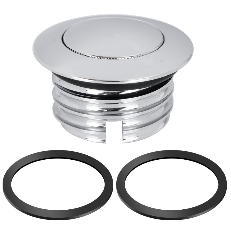 BHB Motorcycle Fuel Tank Popup Fuel Gas Oil Tank Cap Compatible With Harley Davidson Regular Thread 19822018 Silver - Image 3