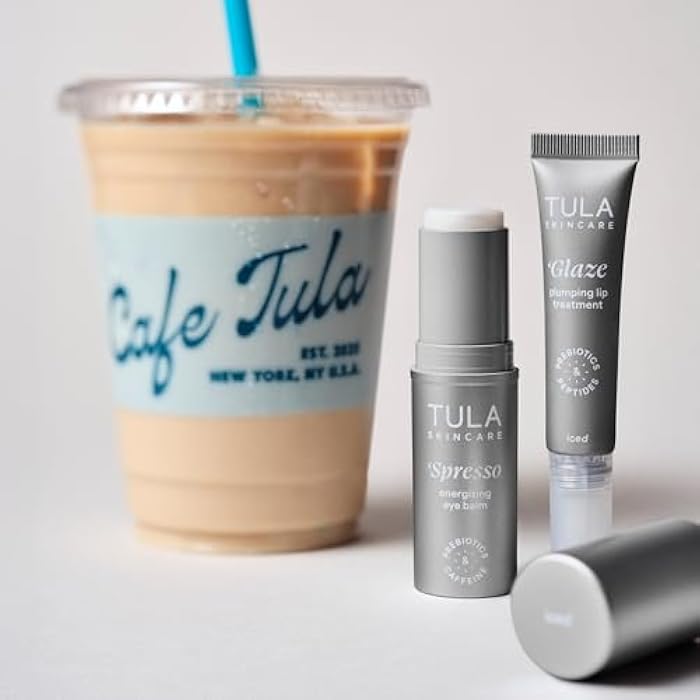 TULA Skin Care Eye + Lip Duo - Spresso Energizing Eye Balm 0.35 oz + Glaze Plumping Lip Treatment 0.28 oz, 2-Piece Holiday Kit - Image 4