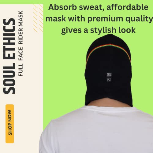 SOUL eTHICS Breathable Pure Cotton Summer Full Face Cover for Biker, Face Protection Mask, Summer Face Cover, Winter, Dust Protection Mask, Helmet Cover for Bikers (Black Plain Mask Full) - Image 5