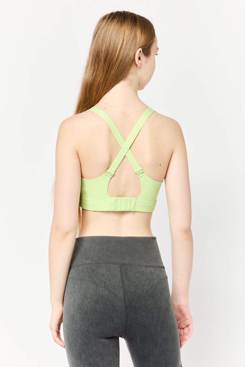 Adidas حمالة صدر رياضية مبطنة للنساء، أخضر فاتح - Image 4