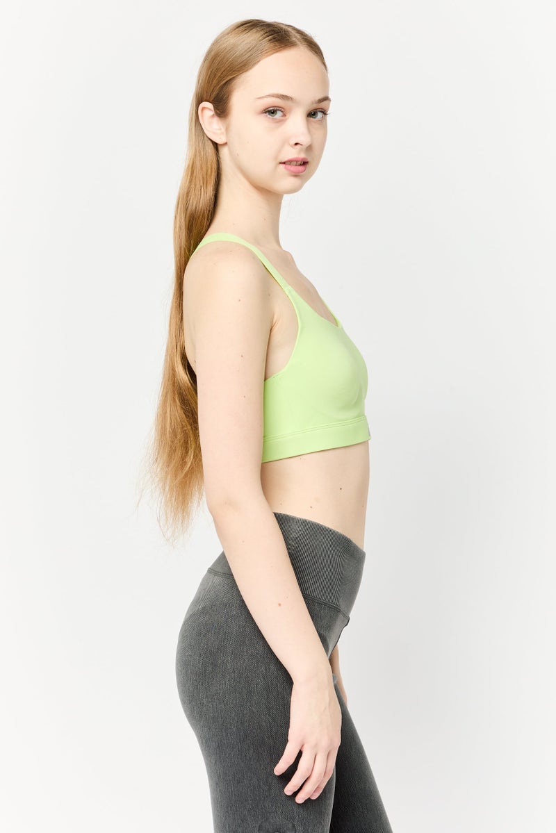Adidas Women Padded Training Sports Bra, Light Green - Image 2