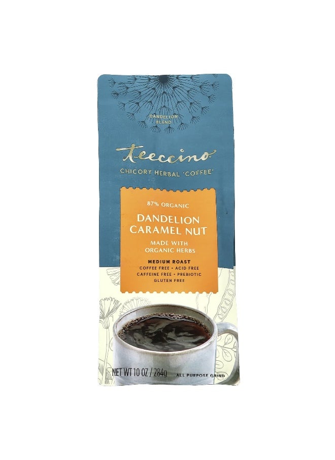 teeccino - Teeccino, Chicory Herbal Coffee, Dandelion Caramel Nut, Medium Roast, Caffeine Free, 10 oz (284 g) - Image 1
