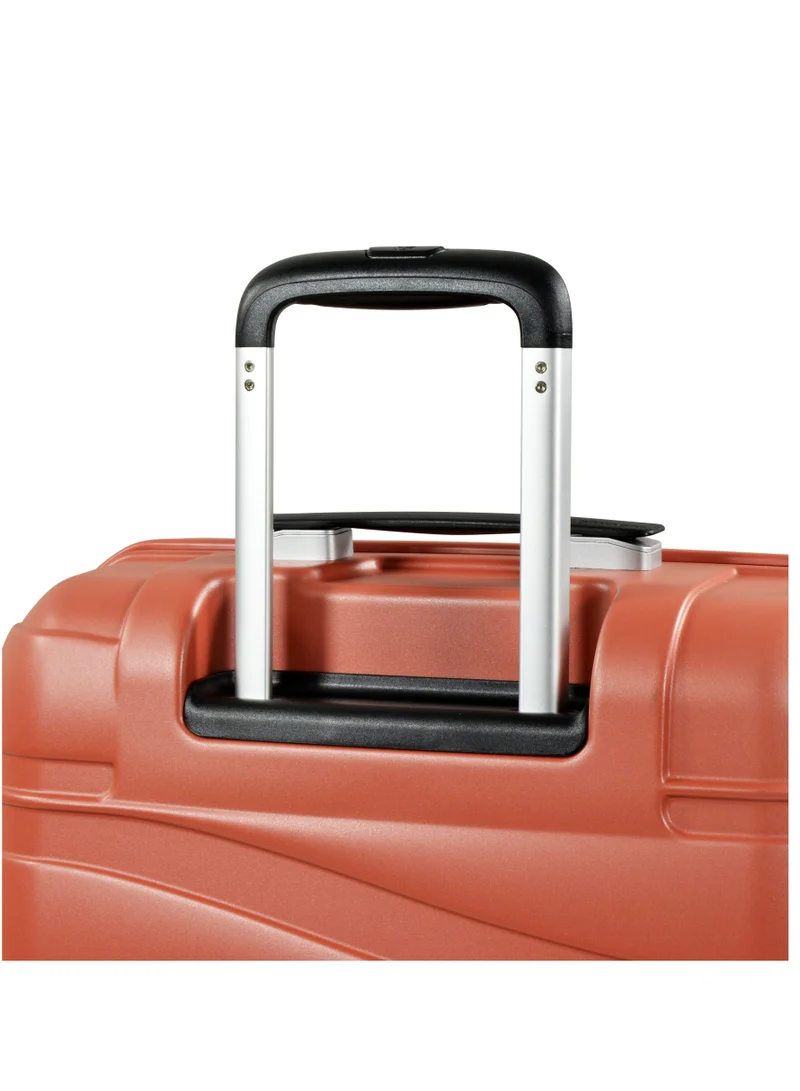 eminent Makrolon Polycarbonate Lightweight Glamorous Hard Case Luggage Trolley 4 Quiet Double Spinner Wheels Suitcase with TSA Approved Lock KJ95 Brick Red