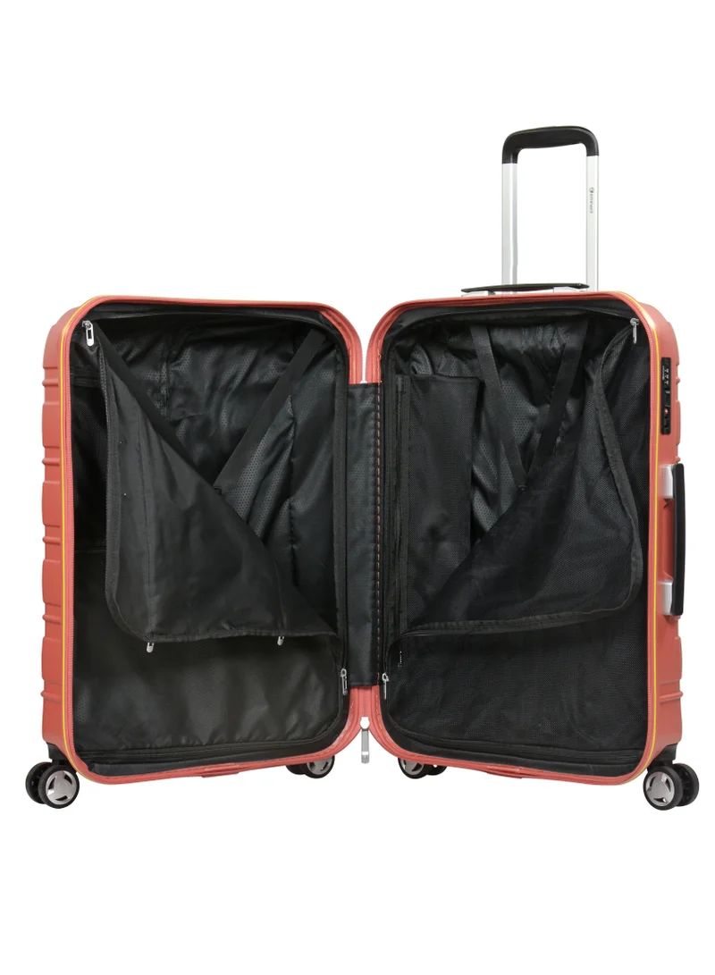 eminent Makrolon Polycarbonate Lightweight Glamorous Hard Case Luggage Trolley 4 Quiet Double Spinner Wheels Suitcase with TSA Approved Lock KJ95 Brick Red
