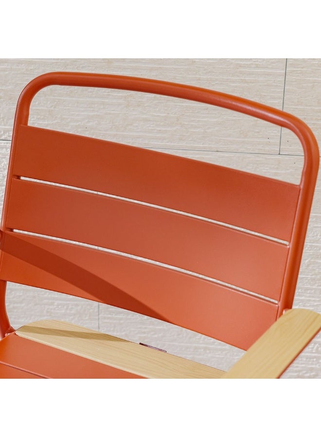 DANUBE HOME كرسي شينولا الخارجي - مقعد فولاذي أحمر فاخر للمعيشة الخارجية، قوة صناعية مع جاذبية مصقولة، تصميم مقاوم للعوامل الجوية، مثالي للشرفات والحدائق - Image 4