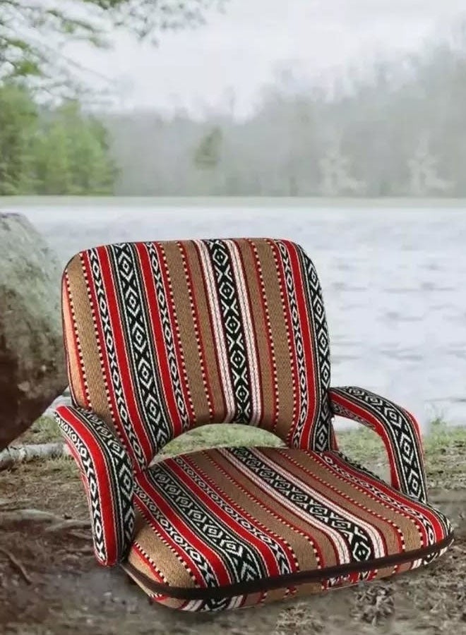 كادي ون كرسي أرضي بذراعين للتخييم والرحلات اسفنج مبطن  مع ظهر قابل للتعديل - Image 2