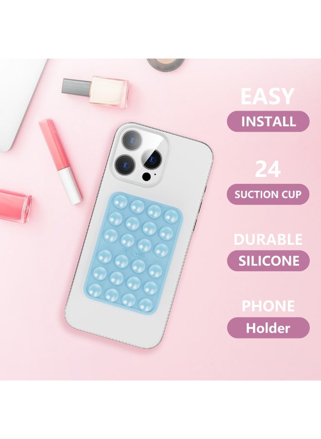 LENOK Silicone Double-Sided Suction Phone Case Detachable Mount - Hands-Free, Strong Grip Holder for Selfies & Videos - Durable, Easy to Use - iPhone & Android (Black) - Image 3