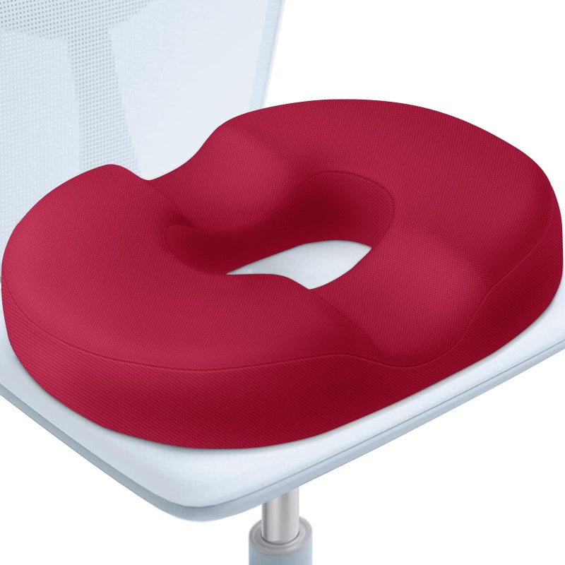 BlissTrends Donut Pillow Seat CushionDonut Chair Cushions for Postpartum Pregnancy HemorrhoidsTailbone Pain Relief CushionMemory Foam Lifting Cushions for OfficeHome Chairs Red - Image 2