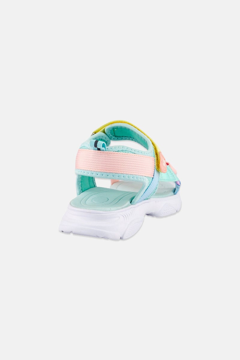 Xti Kids Girl Brand Logo Velcro Closure Sandals, Mint Green - Image 3
