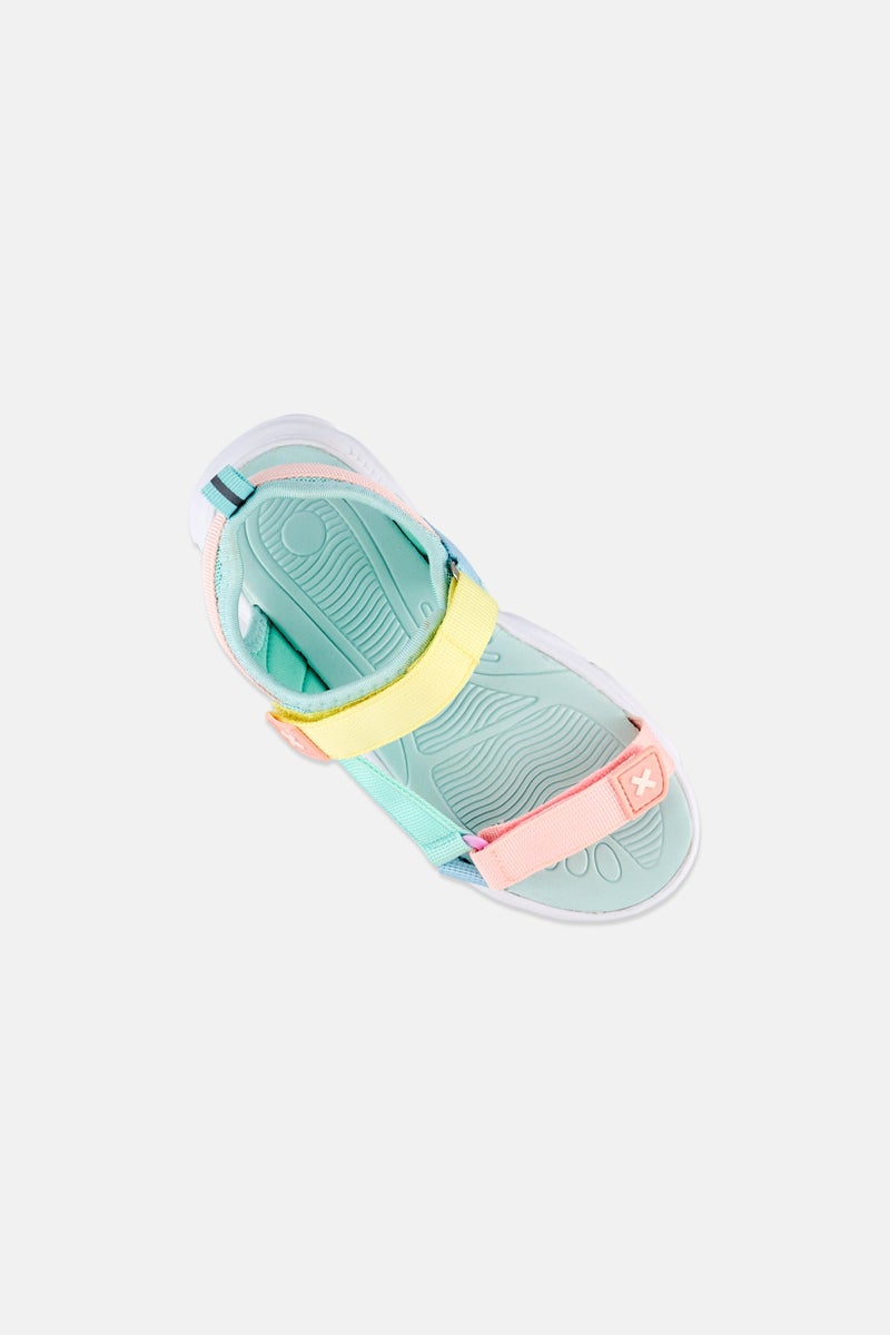 Xti Kids Girl Brand Logo Velcro Closure Sandals, Mint Green - Image 4