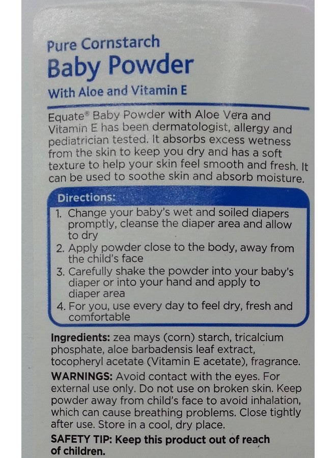 Equate Pure Cornstarch Baby Powder With Aloe And Vitamin E 15Oz By Judastice - Image 3