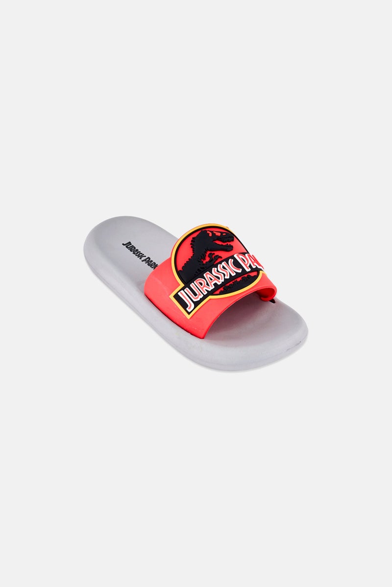 Jurassic Park Kids Boy Slip On Slides, Multicolor - Image 1